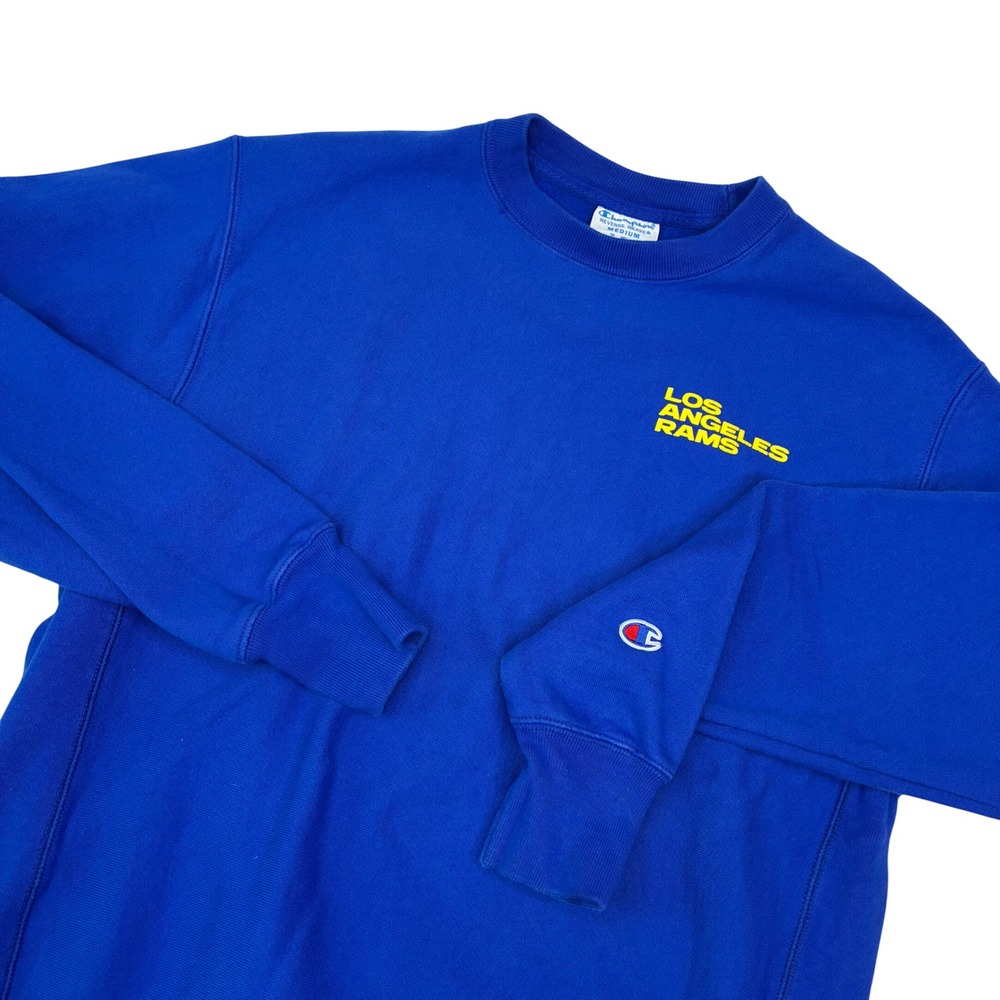 VTG Champion Reverse Weave Sweatshirt Mens Medium Blue Los Angeles Rams Pullover